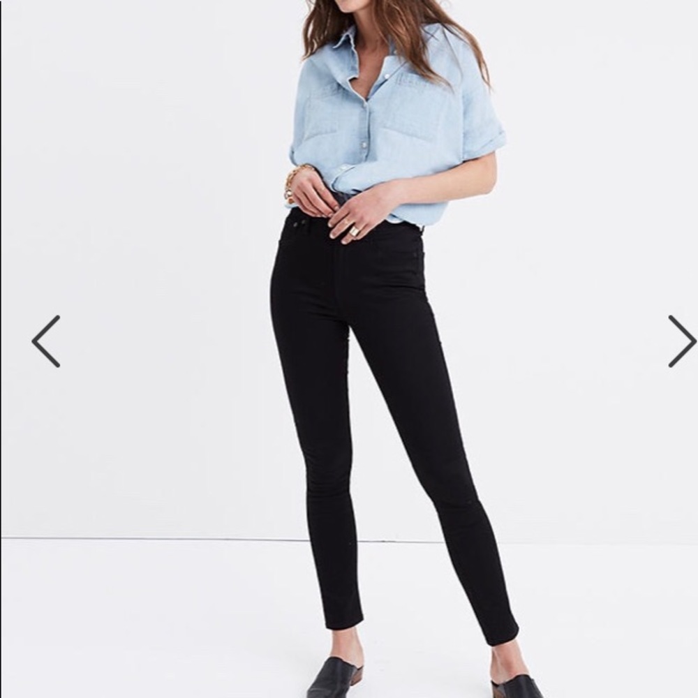 Madewell black 10” high riser skinny skinny. 24